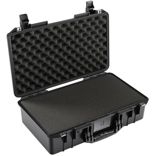PELI 1525 Air Leichter Schutzkoffer für DSLR Fotografieausrüstung, Wasser- und Staubdicht, 26L Volumen, Mit Schaumstoffeinlage (Anpassbar), Farbe: Schwarz von PELI