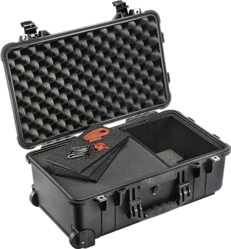 PELI 1535 Air Leichter Schutz-Trolley Case für Kamera Equipment, Wasser- und Staubdicht, 27L Volumen, Mit TrekPak Einteilungssystem (Anpassbar), Farbe: Schwarz von PELI