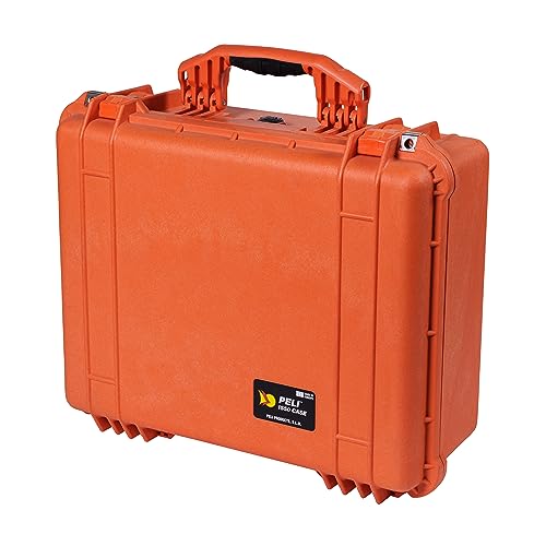 PELI 1550 Wasserfester Peli Case Schutzkoffer, IP67 Wasser- und Staubdicht, 33L Volumen, Ohne Schaum, Orange von PELI