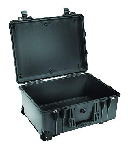 PELI 1560 Langer Schutzkoffer mit Rollen, IP67 Wasser- und Staubdicht, 44L Volumen, Ohne Schaum, Schwarz von PELI