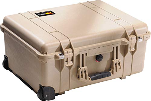 PELI 1560 Langer Transportkoffer für Kamera Equipment and Empfindliche Elektronische Instrumente, IP67 Wasser- und Staubdicht, 44L Volumen, Kein Schaum, Farbe: Desert Tan (Sand) von PELI