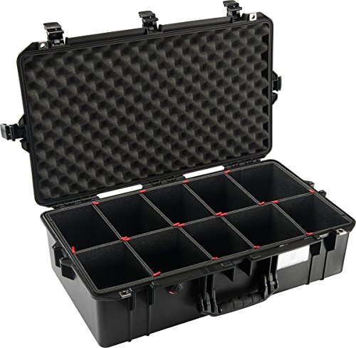 PELI 1605 Air Leichter Schutzkoffer für Kamera Equipment, Wasser- und Staubdicht, 50L Volumen, Mit TrekPak Einteilungssystem (Anpassbar), Farbe: Schwarz von PELI