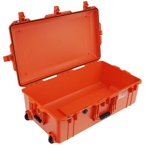 PELI 1615 Air Leichter Robuster Trolley für Kamera Equipment, Wasser- und Staubdicht, 71L Volumen, Ohne Schaumstoffeinlage, Farbe: Orange von PELI