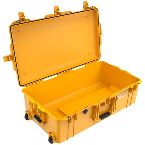 PELI 1615 Air Leichter Wasserdichter Trolley für Fotografie Ausrüstung, Wasser- und Staubdicht, 71L Volumen, Ohne Schaumstoffeinlage, Farbe: Gelb von PELI