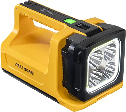 PELI 9050 Lampe mit dualem Lithium-Ionen-/Alkaline-Batteriesystem, Premium-Taschenlampe, Hochwertige Qualität für Profis, Polizei, Feuerwehr, IP67 Wasser- und Staubdicht, 3369 Lumen, Farbe: Gelb von PELI