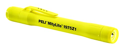 PELI MityLite 1975Z1: LED-Stiftlampe, Premium-Taschenlampe, ATEX-Zertifiziert für Zone 1, hohe Qualität für Industrie, Handwerker, Feuerwehr, IP68 wasserfest, 94 Lumen, Farbe: Gelb von PELI
