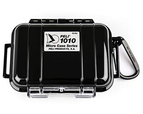 Peli 1010 Peli Micro Case, Wasserdichtes Behältnis für Kleine Utensilien, IP67 Wasserdicht, 0,3L Volumen,, Transparent/ Schwarze Gummieinlage von PELI