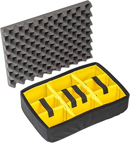 Peli 1505 Set gepolsterte Trennwände, Original Peli Protector Case Zubehör, Kompatibel mit: Peli 1500, Farbe: Schwarz/Gelb von PELI