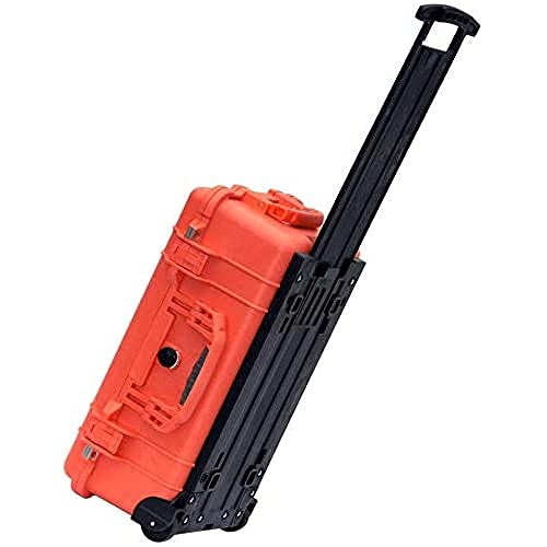 Peli 1510 Robuster Trolley Industriekoffer, IP67 Wasser- und Staubdicht, 27L Volumen, Mit Schaumstoffeinlage (Anpassbar), Orange von PELI