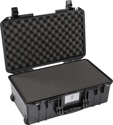 Peli 1535 Air Leichtgewichtiger Reisekoffer mit Rollen für Kameraausrüstung, Wasser- und Staubdicht, 27L Volumen, Mit Schaumstoffeinlage (Anpassbar), Farbe: Schwarz von PELI