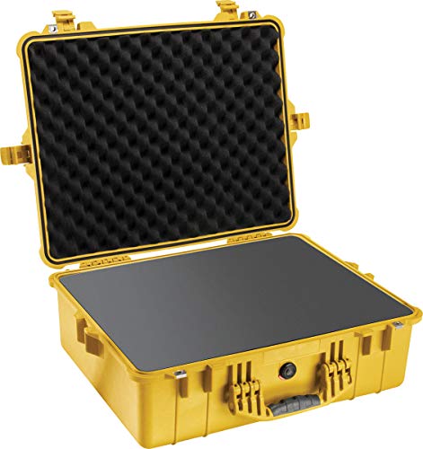 Peli 1600 Schützendes Wasserdichtes Case, IP67 Wasser- und Staubdicht, 46L Volumen, Mit Schaumstoffeinlage (Anpassbar), Gelb von PELI