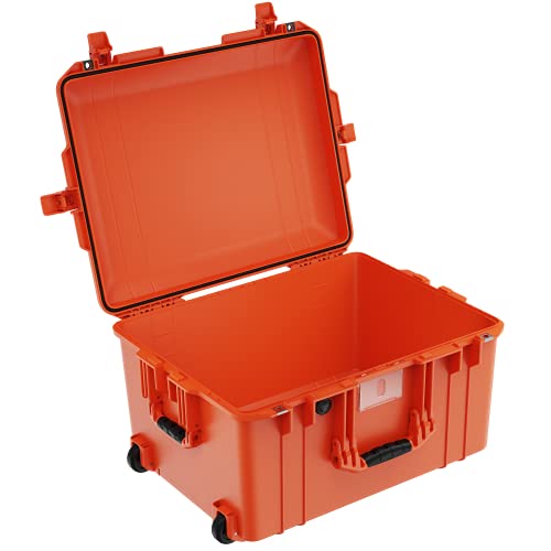 Peli 1607 Air Leichter Extrem Bruchsicherer Trolley für Drohne und Kamera Equipment, Wasser- und Staubdicht, 63L Volumen, Ohne Schaumstoffeinlage, Farbe: Orange von PELI