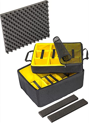 Peli 1607AIRDS Set gepolsterte Trennwände, Original Peli Air Case Zubehör, Kompatibel mit: Peli Air 1607, Farbe: Schwarz/Gelb von PELI
