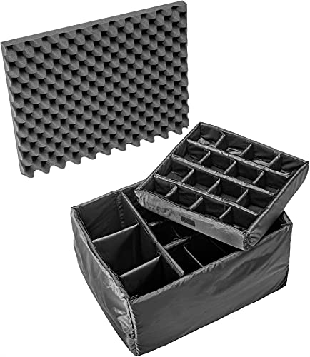 Peli 1625 Set gepolsterte Trennwände, Original Peli Protector Case Zubehör, Kompatibel mit: Peli 1620, Farbe: Schwarz von PELI