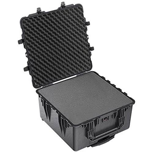 PELI 1640 Robuster Transportkoffer, mit Ausziehgriff und Rollen, IP67 Wasser- und Staubdicht, 130L Volumen, Mit Schaumstoffeinlage (Anpassbar), Farbe: Schwarz von PELI