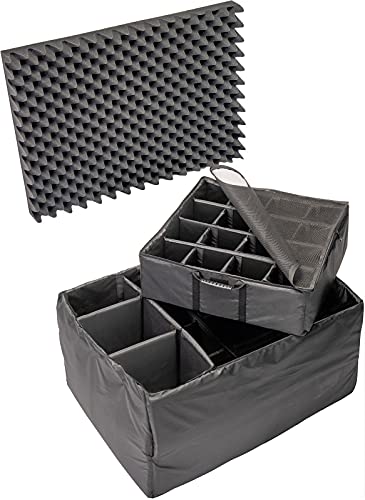 Peli 1665 Set gepolsterte Trennwände, Original Peli Protector Case Zubehör, Kompatibel mit: Peli 1650, Farbe: Schwarz/Gelb von PELI