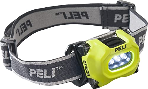 Peli 2745Z0: ATEX Zone 0 Ex-Schutz LED-Stirnlampe, Premium-Stirnlampe, hohe Qualität für Industrie, Handwerker, Feuerwehr, IP54 staub- und spritzwassergeschützt, 40h Brenndauer, Farbe: Gelb von PELI