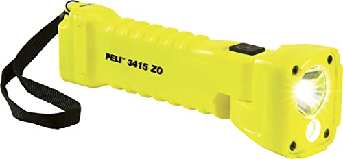Peli 3415MZ0 ATEX Zone 0 Ex-Schutz Winkelform LED-Taschenlampe mit integriertem Magnet für Freihändigen Gebrauch, Hochwertige Qualität für Elektriker, Mechaniker, IPX8 Wasserdicht, 329 Lumen, Gelb von PELI