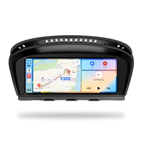 PEMP 8.8“ Linux Bildschirm für BMW E60 E90 CCC Verkabelte und drahtlose CarPlay Nachrüstung Android Auto Display Mirror Link Autoradio Bluetooth Video Player Head Unit (2005-2010) von PEMP