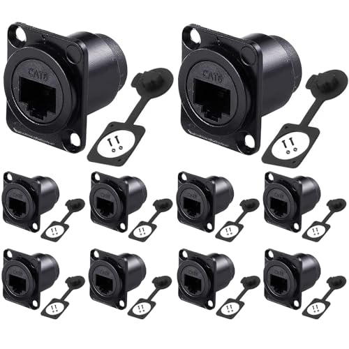 PENGLIN 10PCS D-Type RJ45 CAT6 Coupler, CAT6 RJ45 Einbaubuchse, CAT6/CAT5E/CAT5 Buchse zu Buchse Ethernet LAN Netzwerk Bulkhead Durchgangsbuchse PENGLIN 10PCS D-Type RJ45 CAT6 Coupler, CAT6 RJ45 Einbaubuchse, CAT6/CAT5E/CAT5 Buchse zu Buchse Ethernet LAN Netzwerk Bulkhead Durchgangsbuchse von PENGLIN