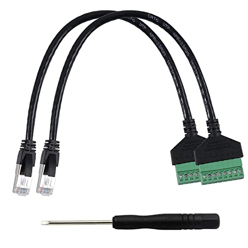 PENGLIN 2 Stück RJ45 Stecker auf 8-poliger Schraubterminal Adapter für Ethernet-Erweiterung Cat7 Cat6 Cat5 CCTV Digital Internet, Ethernet-Stecker RJ45-Stecker auf 8-poliges Terminal von PENGLIN