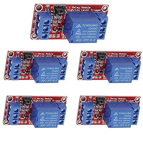 PENGLIN 5PCS 12V Relais Modul mit Optokoppler High oder Low Level Trigger Erweiterungsplatine für Raspberry Pi Arduino Board von PENGLIN