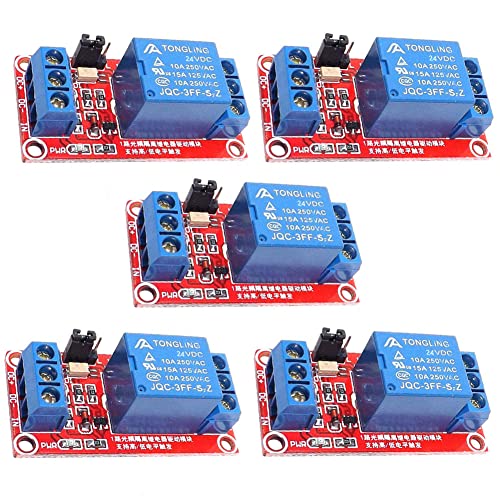 PENGLIN 5PCS 24V Relais Modul mit Optokoppler High oder Low Level Trigger Erweiterungsplatine für Raspberry Pi Arduino Board von PENGLIN