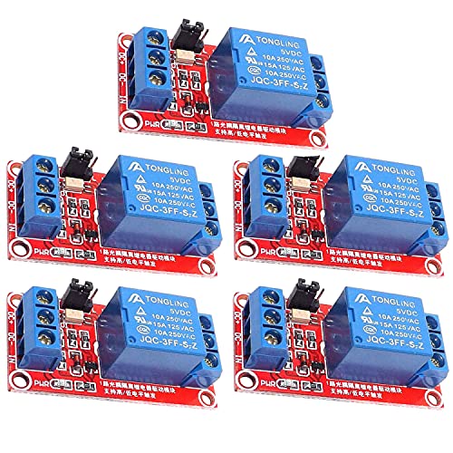 PENGLIN 5PCS 5V Relais Modul mit Optokoppler High oder Low Level Trigger Erweiterungsplatine für Raspberry Pi Arduino Board von PENGLIN