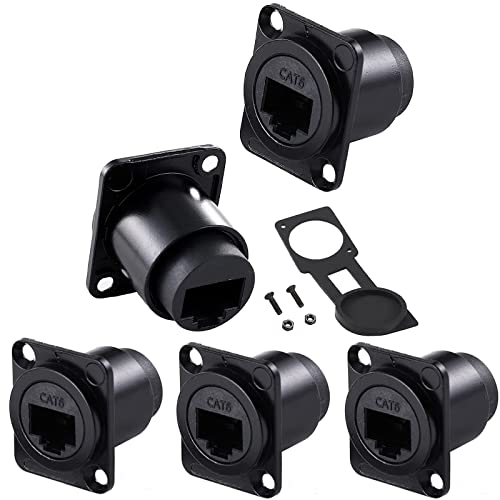PENGLIN 5PCS D-Type RJ45 CAT6 Coupler, CAT6 RJ45 Einbaubuchse, CAT6/CAT5E/CAT5 Buchse zu Buchse Ethernet LAN Netzwerk Bulkhead Durchgangsbuchse PENGLIN 5PCS D-Type RJ45 CAT6 Coupler, CAT6 RJ45 Einbaubuchse, CAT6/CAT5E/CAT5 Buchse zu Buchse Ethernet LAN Netzwerk Bulkhead Durchgangsbuchse von PENGLIN