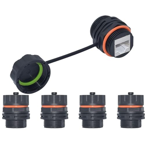PENGLIN 5PCS CAT6A Einbaubuchse, Ethernet LAN IP68 Wasserdicht, RJ45 Outdoor Panel Kupplung, Geschirmte Durchgangsbuchse von PENGLIN
