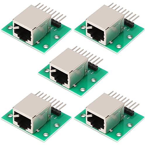 PENGLIN 5PCS RJ45 Stecker Breakout Board 8-pin Headers Netzwerk Port horizontale Adapter Testplatine mit PCB-Platine von PENGLIN