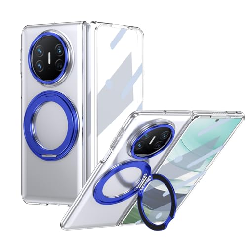 Flip-Case-Abdeckung Kompatibel mit Huawei Mate X3 Hülle mit Displayschutzfolie, 360° drehbarem Ringständer, stoßfester, durchscheinender Schutzhülle in Militärqualität, kristallklar Handyhülle(Blue) von PENGLIPING