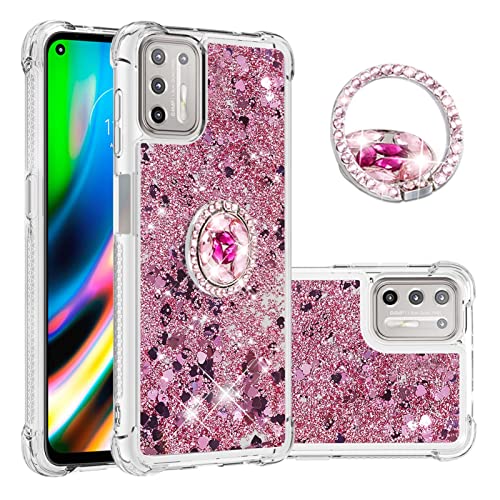 Handy-Rückseite, kompatibel mit Moto G9 Plus, Treibsand-Serie, Glitzer, fließend, flüssig, schwimmend, Mädchen, Frauen, Handyhülle mit Ständer, weiches TPU-Bumper Kissen, transparente Handyhülle Handy-Rückseite, kompatibel mit Moto G9 Plus, Treibsand-Serie, Glitzer, fließend, flüssig, schwimmend, Mädchen, Frauen, Handyhülle mit Ständer, weiches TPU-Bumper Kissen, transparente Handyhülle von PENGPING
