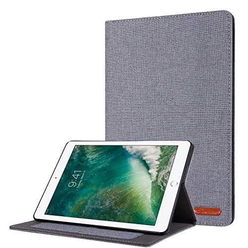 Tablet-Taschen Hülle kompatibel mit iPad Mini 6 Hülle, Flip Fold Stand Case Schutzhülle Stoff Druck Cover mit Auto Wake Sleep mit Kartenfächern Tablet PC Hülle Cover (Farbe: Grau) von PENGPING
