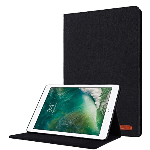 Tablet-Taschen Hülle kompatibel mit iPad Mini 6 Hülle, Flip Fold Stand Case Schutzhülle Stoff Druck Cover mit Auto Wake Sleep mit Kartenfächern Tablet PC Hülle Cover (Farbe: Schwarz) von PENGPING