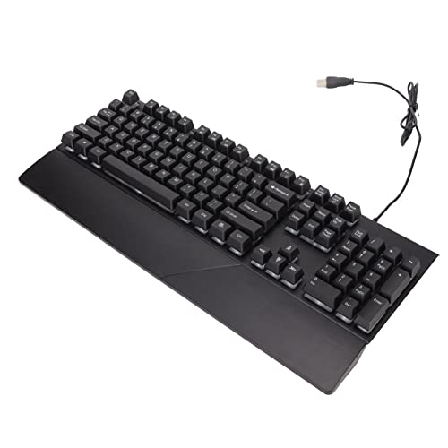 PENO Hintergrundbeleuchtete Tastatur, ABS-Material Bunte hintergrundbeleuchtete RGB-Tastatur mit Handballenauflage für das Home Office GK60 Passfedernut schwarz von PENO