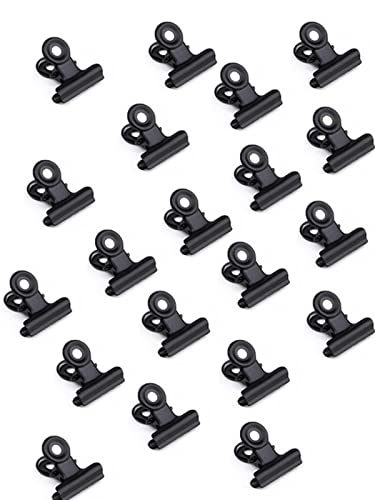 PEPAXON Kleine Bulldogge Büroklammern Metall klammern Schwarz Metal Bulldog Clips Aktenclips Büroklammern Binder Clamps 22 mm / 31 mm / 38 mm / 50 mm / 63 mm / 75 mm (31mm-20 Stück) von PEPAXON