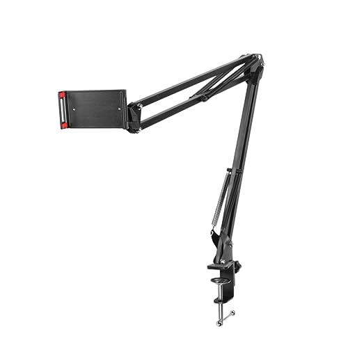 PEPLAYTAL 1 Stück handyhalter Tablet-Halter Steht Tablette Handy, Mobiltelefon über einstellbar Flexibel Bindestrich fauler Stand Tablet-Ständer Black von PEPLAYTAL