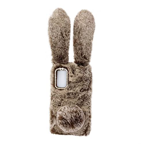 PEPLAYTAL Dekorative Handyhülle Cartoon-telefonkasten Schützende Smartphone-hülle Flauschiger Handyschutz Kaninchenförmiger Telefonschutz Telefonabdeckungsschutz Schützende Handyhülle Brown von PEPLAYTAL