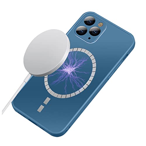PEPLAYTAL Handyhülle aus mattiertem Glas Easy putz kratzschutz staubschutz Handytasche Handy hülle Abdeckung Telefonhülle mit magnetischer Adsorption Telefon schutzhülle Navy von PEPLAYTAL
