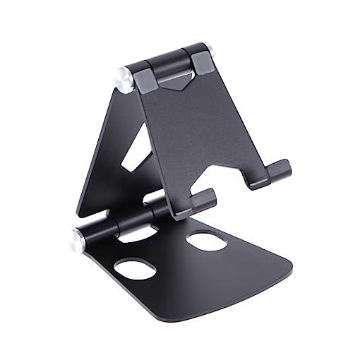 PEPLAYTAL Stützrahmen Aus Aluminiumlegierung Handy, Mobiltelefon Tragbar Faltbar Zusammenklappbarer Handyständer Telefonständer Handyhalterung Desktop -Stand Klappbare Telefonhalterung Black von PEPLAYTAL