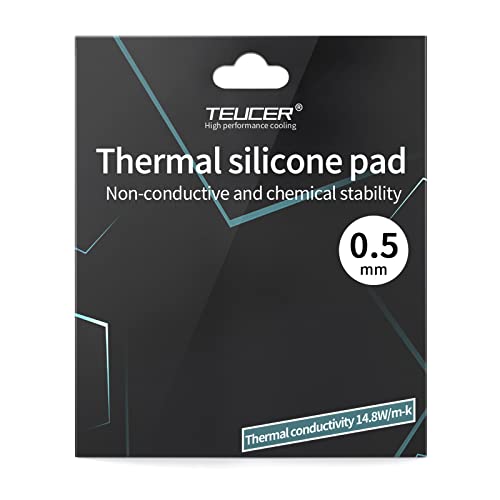 PEPOYO AI Wärmeleitpads 14,8 W/mK, 120x120x0.5mm, Wärme- und Hochtemperaturbeständigkeit Nicht leitend, Silikon Thermal Pad für Kühlkörper/GPU/CPU/LED-Kühler(0.5mm) von PEPOYO AI