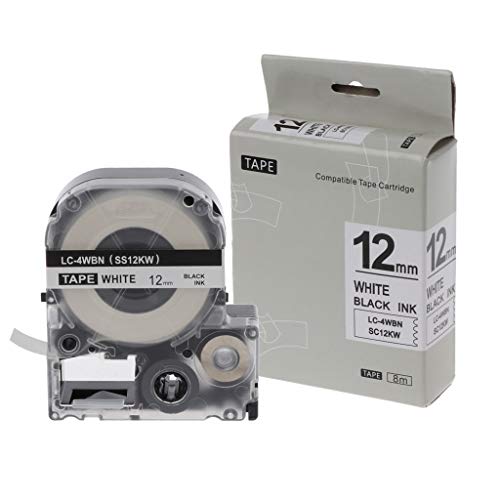 Etikettenpapier 12mm passend für Etikettenmaschine Druckband Papier ForEpson LC-5WBW LW-300 LW-400 LW-600P Etikettenpapier 12mm passend für Etikettenmaschine Druckband Papier ForEpson LC-5WBW LW-300 LW-400 LW-600P von PEPWE