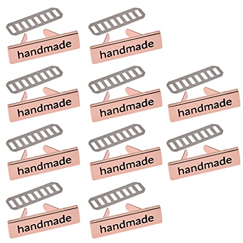 Handgefertigte Metall-Etiketten für Kleidung, Jeans, Schuhe, Taschen, Kleidung, rechteckig, handgefertigt, bedruckt, Nähen, Handwerk, 10 Stück Handgefertigte Metall-Etiketten für Kleidung, Jeans, Schuhe, Taschen, Kleidung, rechteckig, handgefertigt, bedruckt, Nähen, Handwerk, 10 Stück von PEPWE