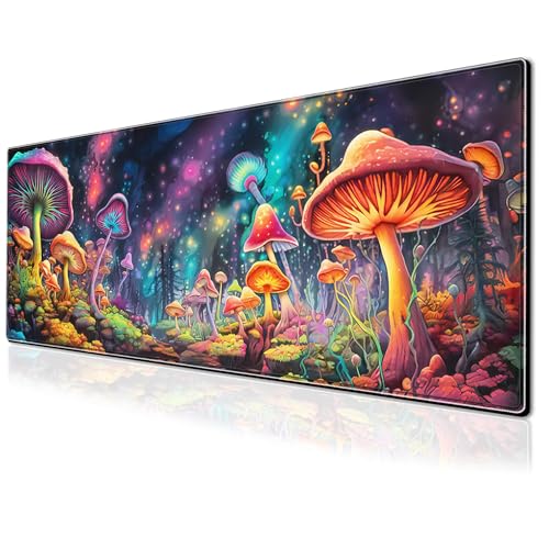 Coloful Mauspad mit Pilzmotiv, groß, 80 x 30 cm, verlängerte rutschfeste Gummiunterseite, Tastaturmatte mit genähten Kanten für Schreibtisch, Heimbüro Coloful Mauspad mit Pilzmotiv, groß, 80 x 30 cm, verlängerte rutschfeste Gummiunterseite, Tastaturmatte mit genähten Kanten für Schreibtisch, Heimbüro von PEPYJAN