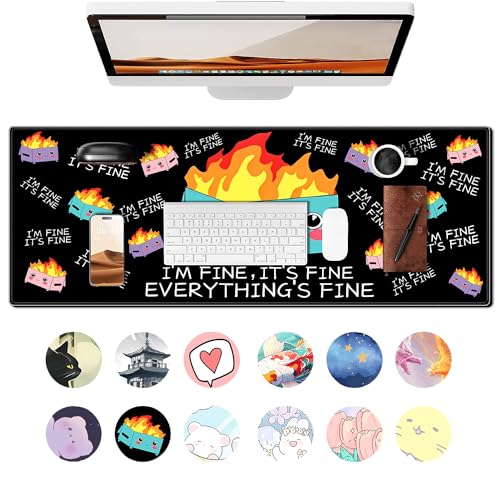 Dumpster on Fire Gaming-Mauspad, große Schreibtischunterlage, 80 x 30 cm, verlängerte rutschfeste Gummiunterseite, Tastaturmatte mit genähten Kanten für Schreibtisch, Heimbüro Dumpster on Fire Gaming-Mauspad, große Schreibtischunterlage, 80 x 30 cm, verlängerte rutschfeste Gummiunterseite, Tastaturmatte mit genähten Kanten für Schreibtisch, Heimbüro von PEPYJAN