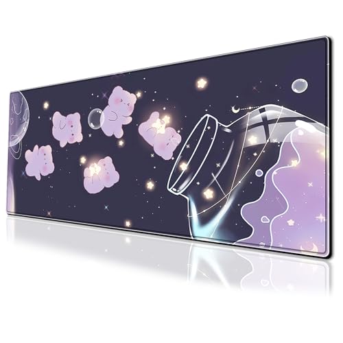Niedliches Anime-Gaming-Mauspad, Cartoon-Design, große Schreibtischunterlage, 80 x 30 cm, verlängerte rutschfeste Gummiunterseite, Tastaturmatte mit genähten Kanten für Schreibtisch, Heimbüro Niedliches Anime-Gaming-Mauspad, Cartoon-Design, große Schreibtischunterlage, 80 x 30 cm, verlängerte rutschfeste Gummiunterseite, Tastaturmatte mit genähten Kanten für Schreibtisch, Heimbüro von PEPYJAN