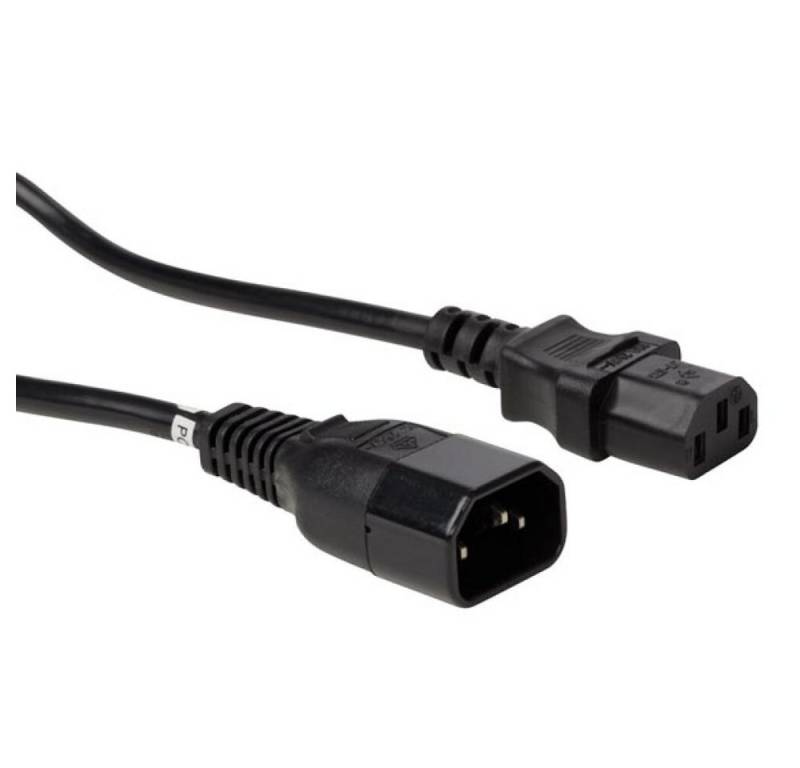 PEREL NETZKABEL - SCHWARZ - C14 + C13 - 1.8 m - H05VV-F 3G1.00 mm² Netzkabel von PEREL