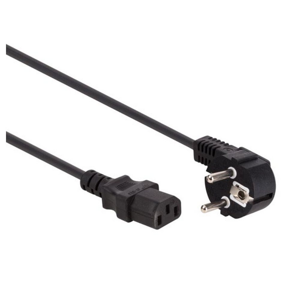 PEREL NETZKABEL - SCHWARZ - CEE 7/7 90° + C13 - 2.5 m - H05VV-F 3G1.0 mm² Netzkabel von PEREL