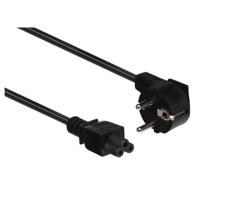PEREL NETZKABEL - SCHWARZ - CEE 7/7 90° + C5 - 1.8 m - H05VV-F 3G0.75 mm² Netzkabel von PEREL